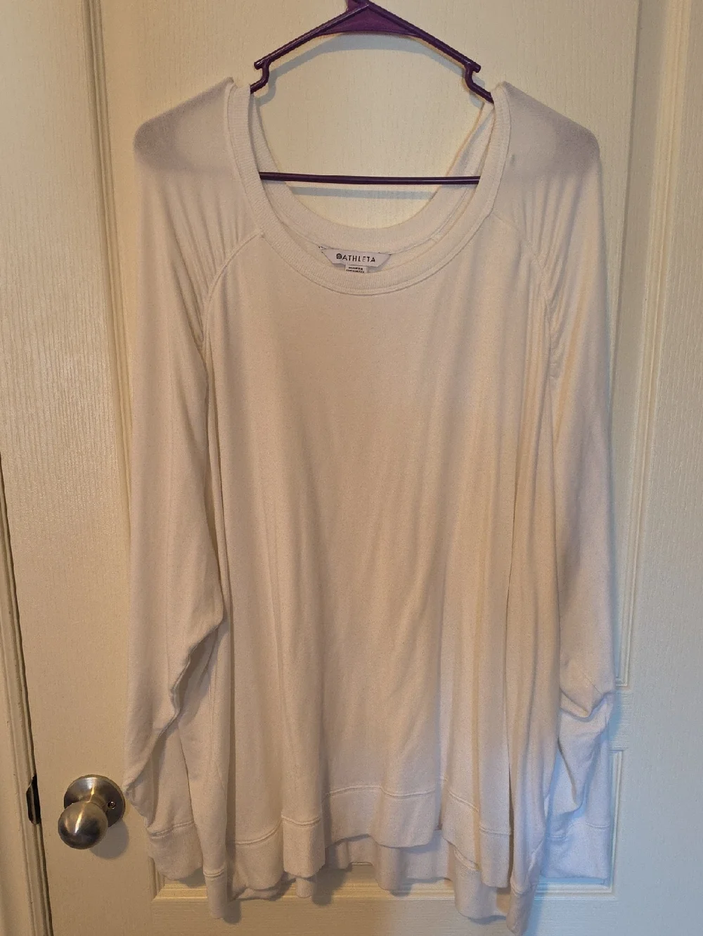 Athleta White Lightweight Long-Sleeve Pullover - Picture 1 of 4